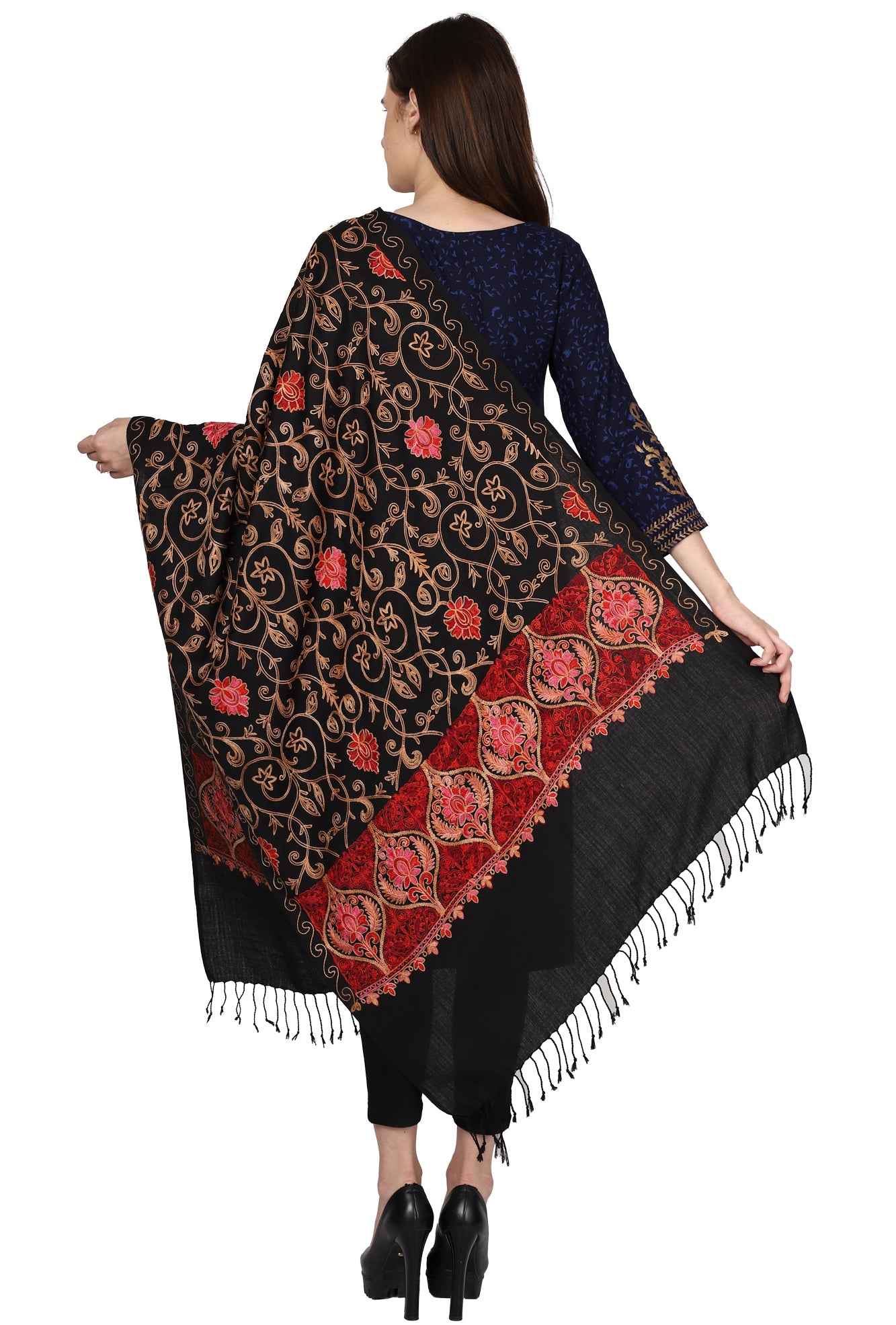 Women's Kashmiri Aari Embroided Matka Shawl