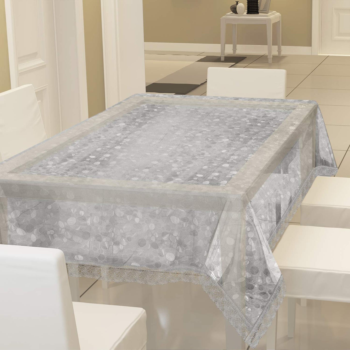 Weavers Villa PVC 6 Seater 3D Transparent Dining Table Cover