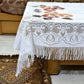 Weavers Villa Cotton Net Frills Center Table Cover 4 Seater (40 X 60 Inches)