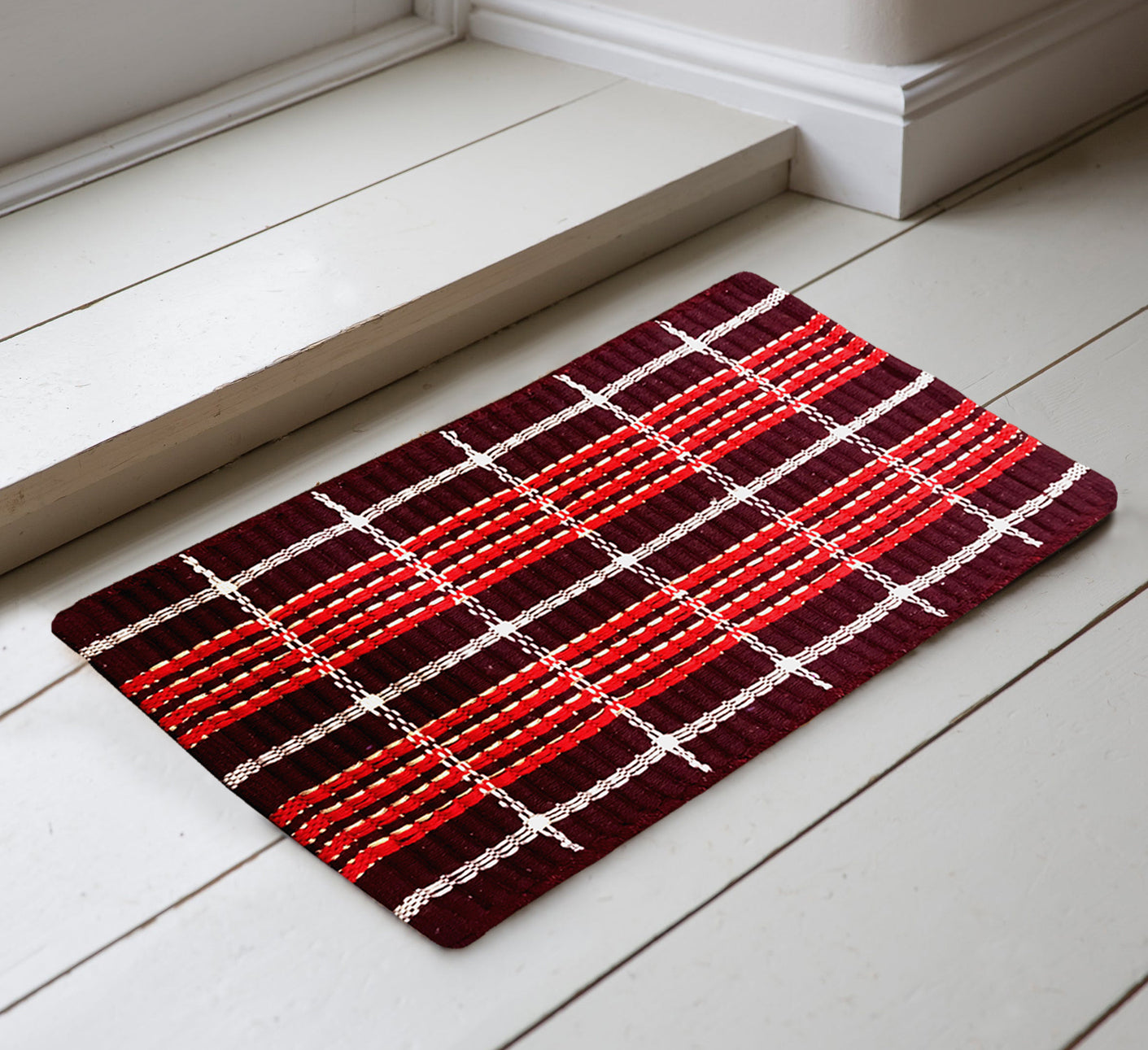 Weavers Villa Cotton Blend Woven Door Mat (Medium)