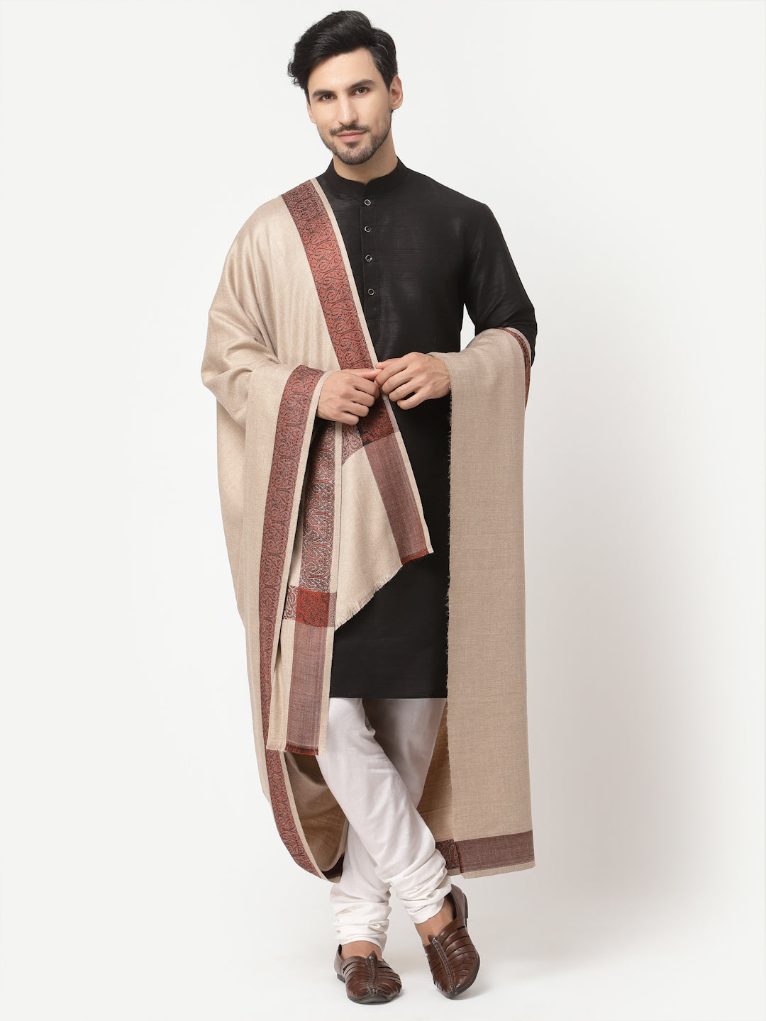 Men's Woven Border Woollen Lohi