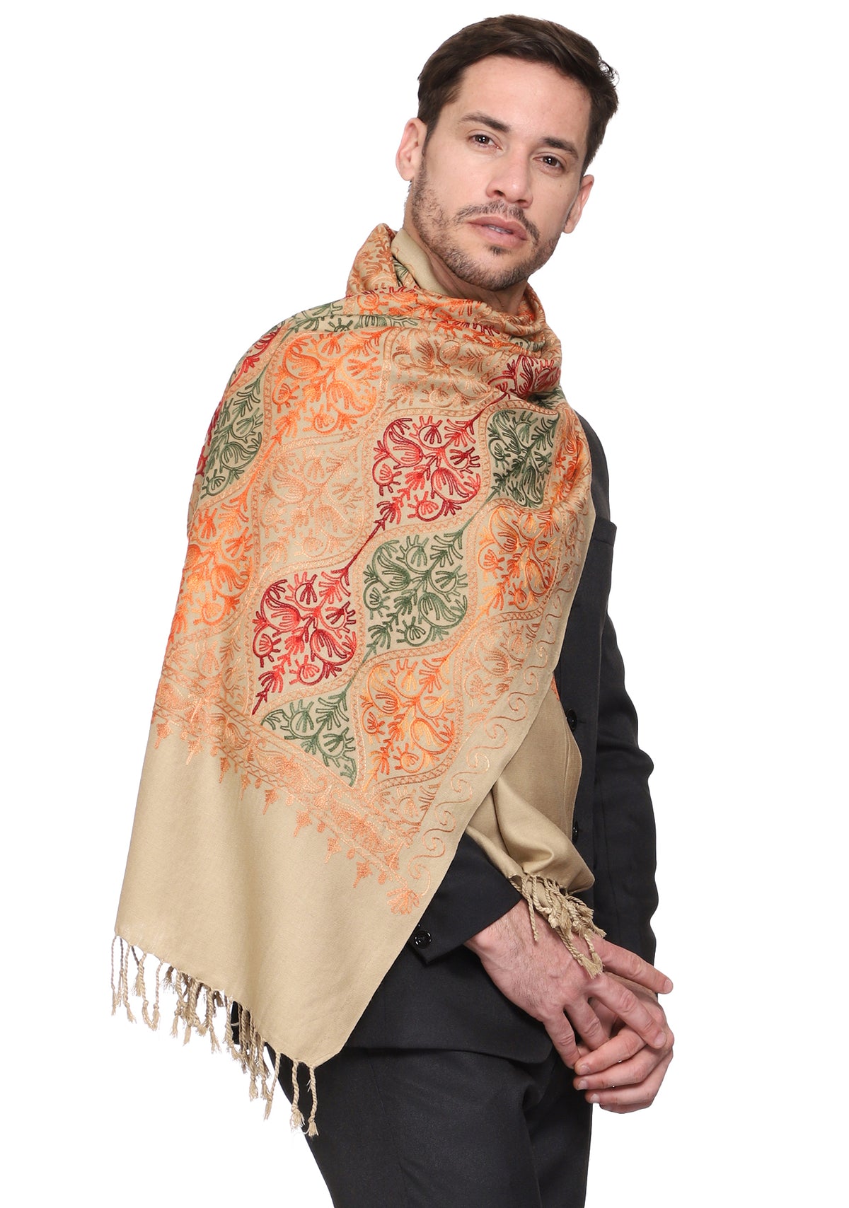 Men's Matka Embroided Cashmilon Shawl
