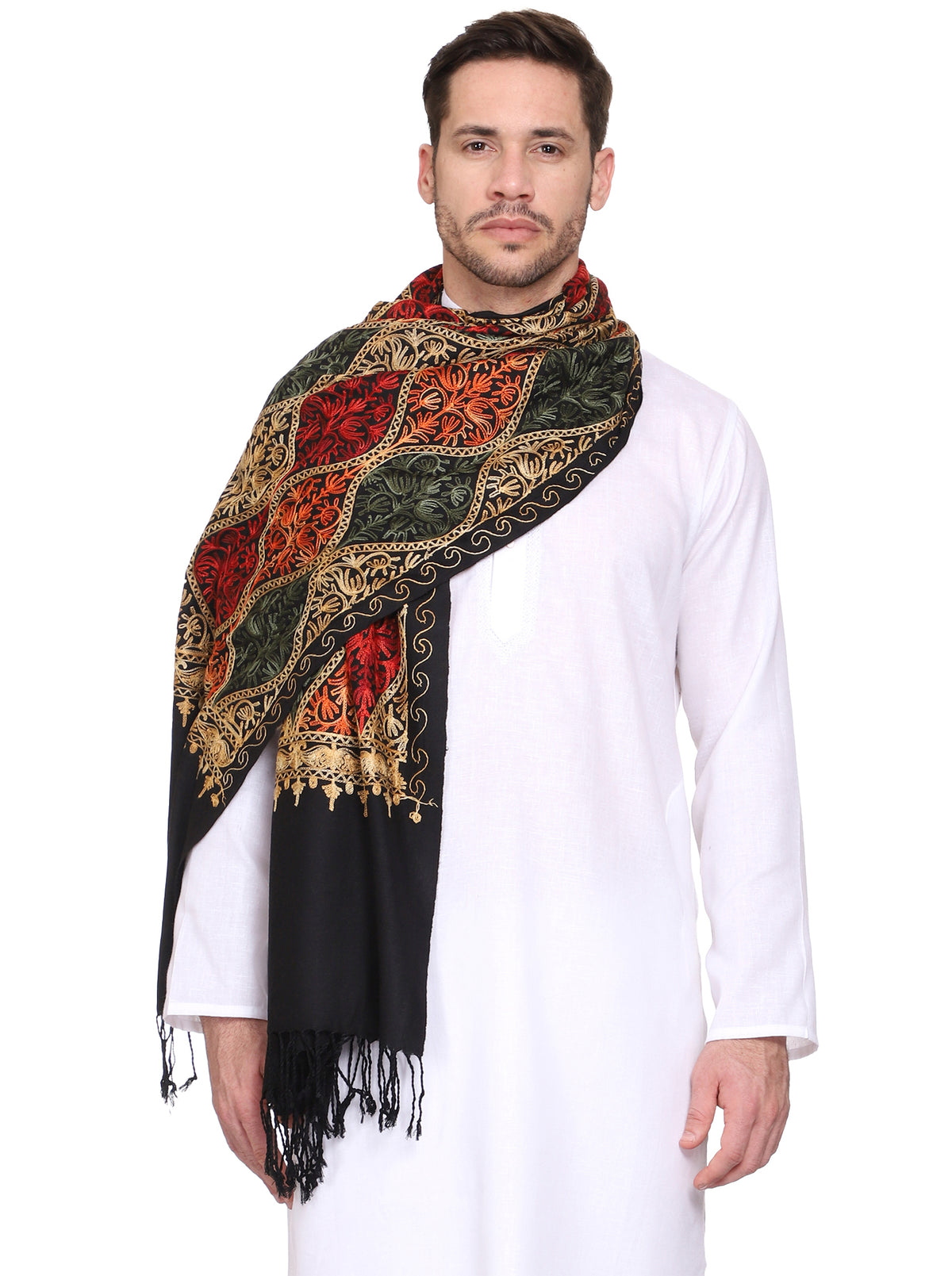 Men's Matka Embroided Cashmilon Shawl