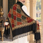 Weavers Villa MS-124-BLACK men's shawl styled on a premium model in a royal setting, view 3.
