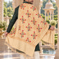 Weavers Villa MS-125-BEIGE men's shawl styled on a premium model in a royal setting, view 4.