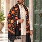 Weavers Villa MS-126-BLACK men's shawl styled on a premium model in a royal setting, view 3.