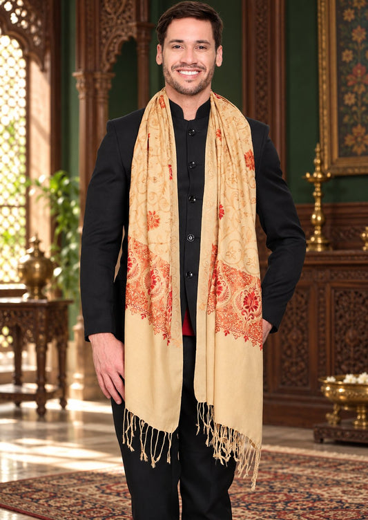 Men's Paisley Embroided Cashmilon Shawl