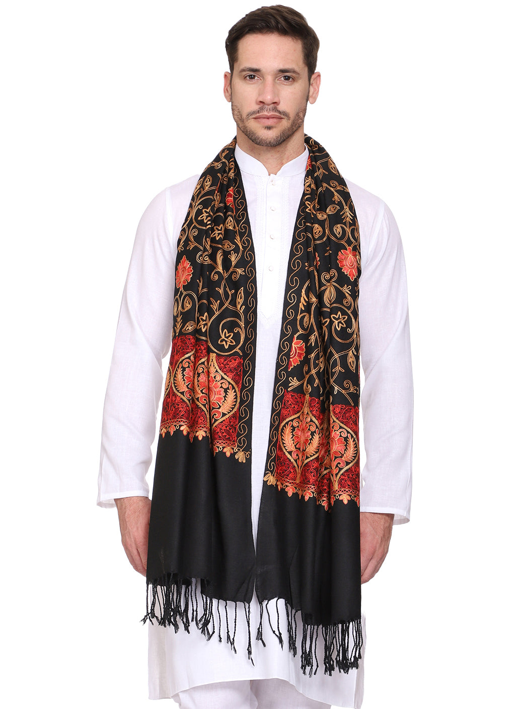 Men's Paisley Embroided Cashmilon Shawl