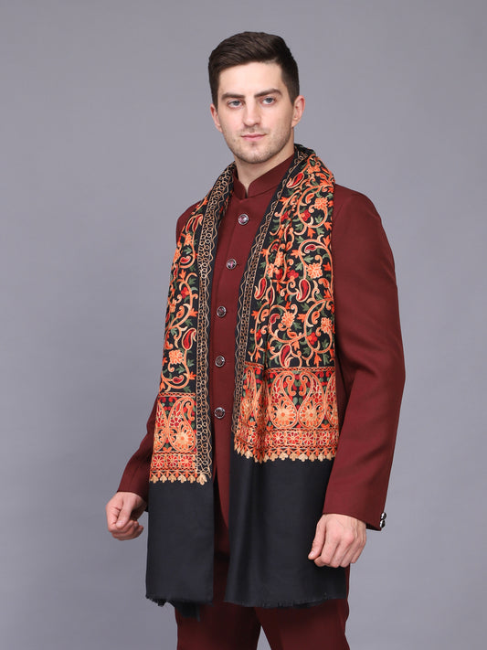 Men's Paisley Embroided Cashmilon Shawl