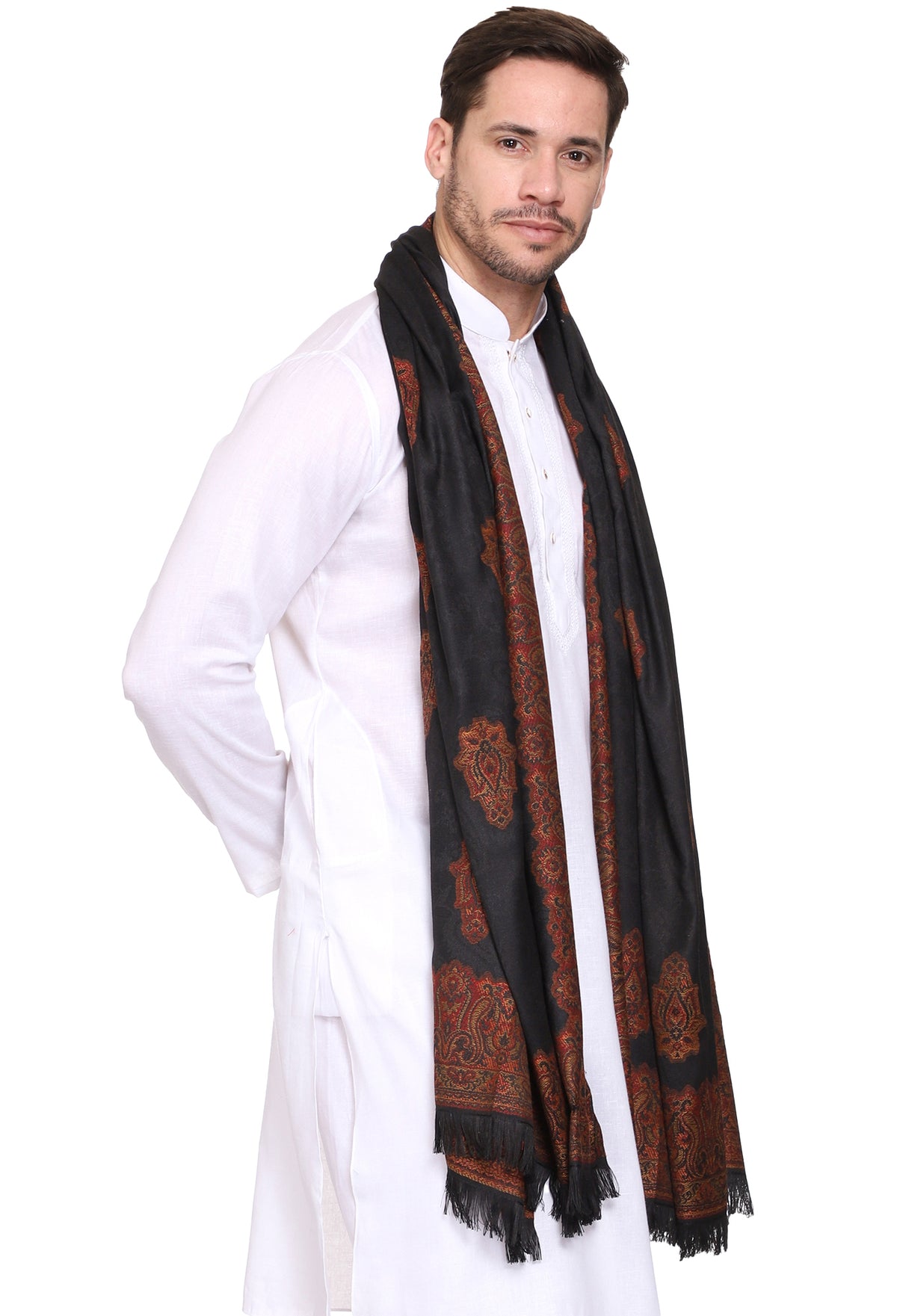 Men's Woven Poly Wool Blend Shawl