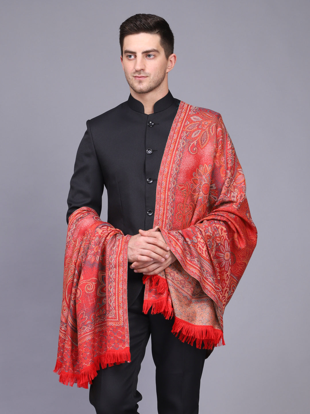 Men's Woven Poly Wool Blend Shawl