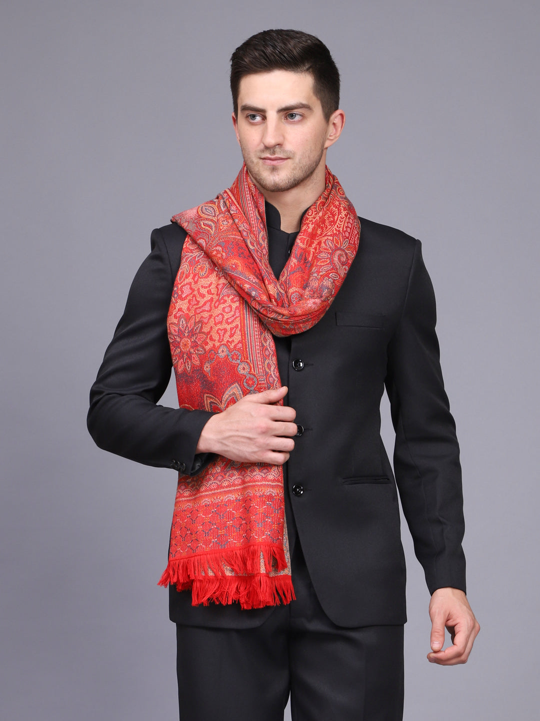 Men's Woven Poly Wool Blend Shawl