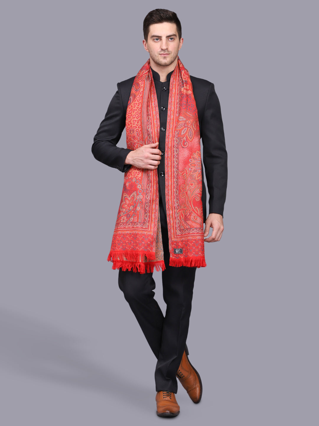 Men's Woven Poly Wool Blend Shawl