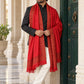 Weavers Villa MS-407-MAROON men's shawl styled on a premium model in a royal setting, view 1.