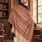 Weavers Villa MS-502-BEIGE men's shawl styled on a premium model in a royal setting, view 4.