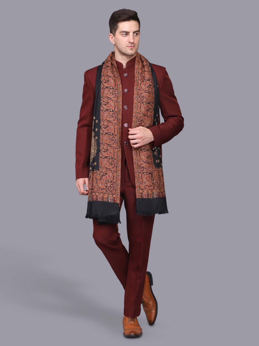 Men's Woven Acro Wool Shawl