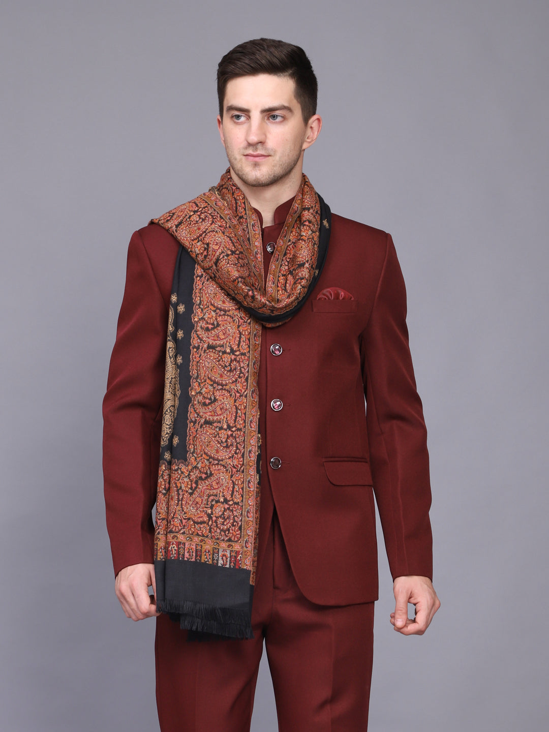 Men's Woven Acro Wool Shawl