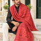 Weavers Villa MS-512-GAJARI men's shawl styled on a premium model in a royal setting, view 2.