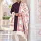 Weavers Villa MS-514-WHITE men's shawl styled on a premium model in a royal setting, view 1.