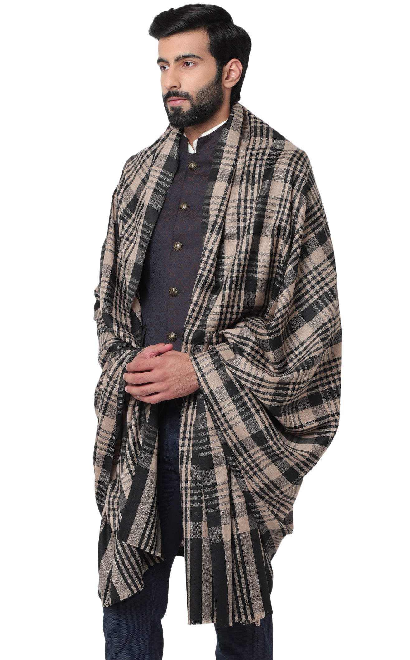 Men's Woven Checks Design Shawl