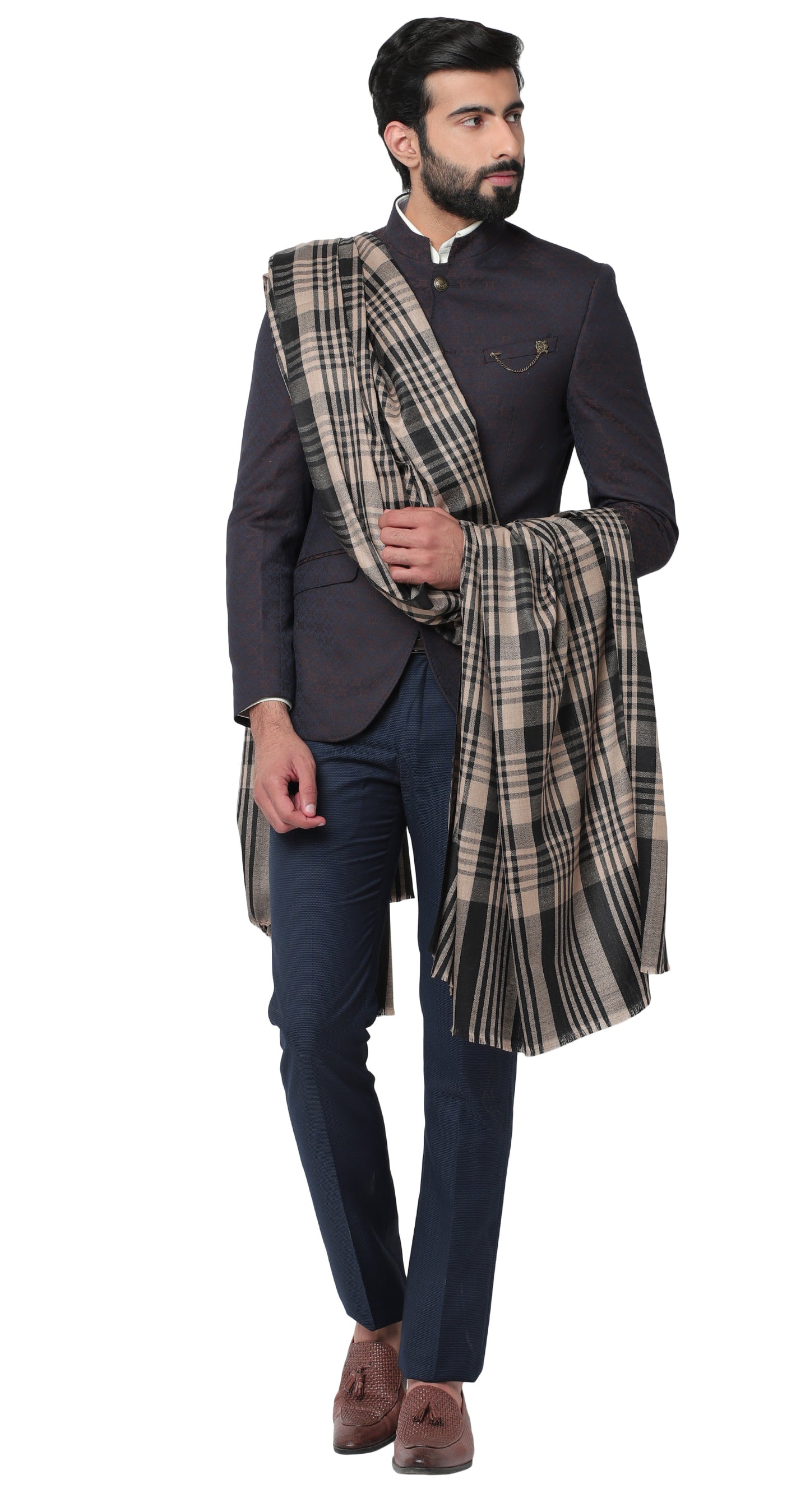 Men's Woven Checks Design Shawl