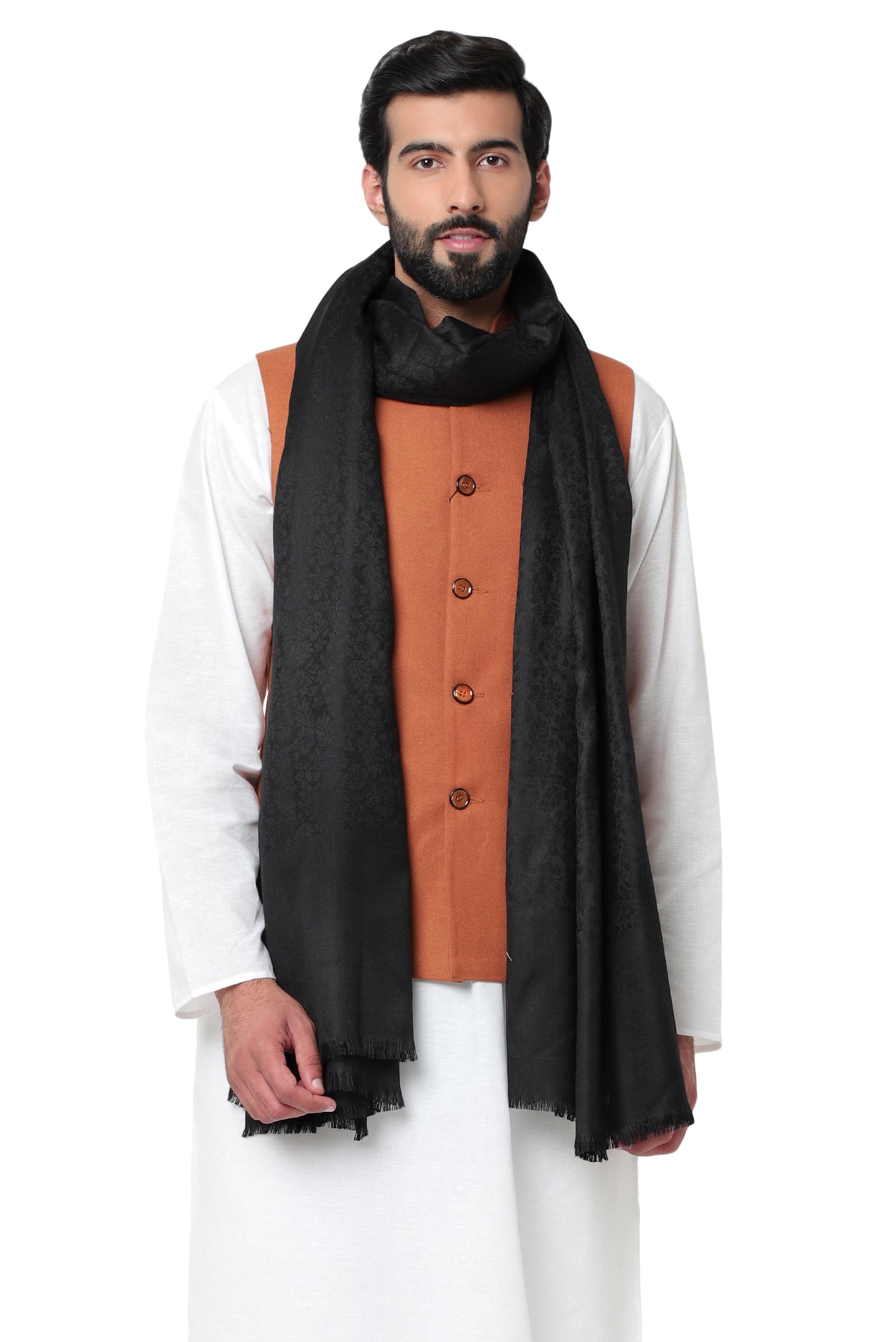 Men's Plain Self Design Shawl