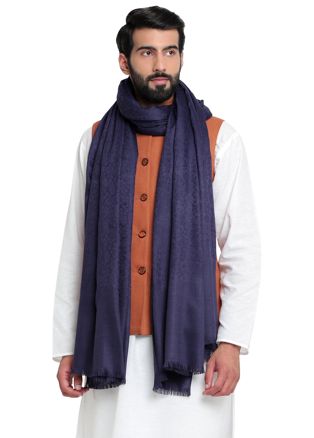 Men's Plain Self Design Shawl