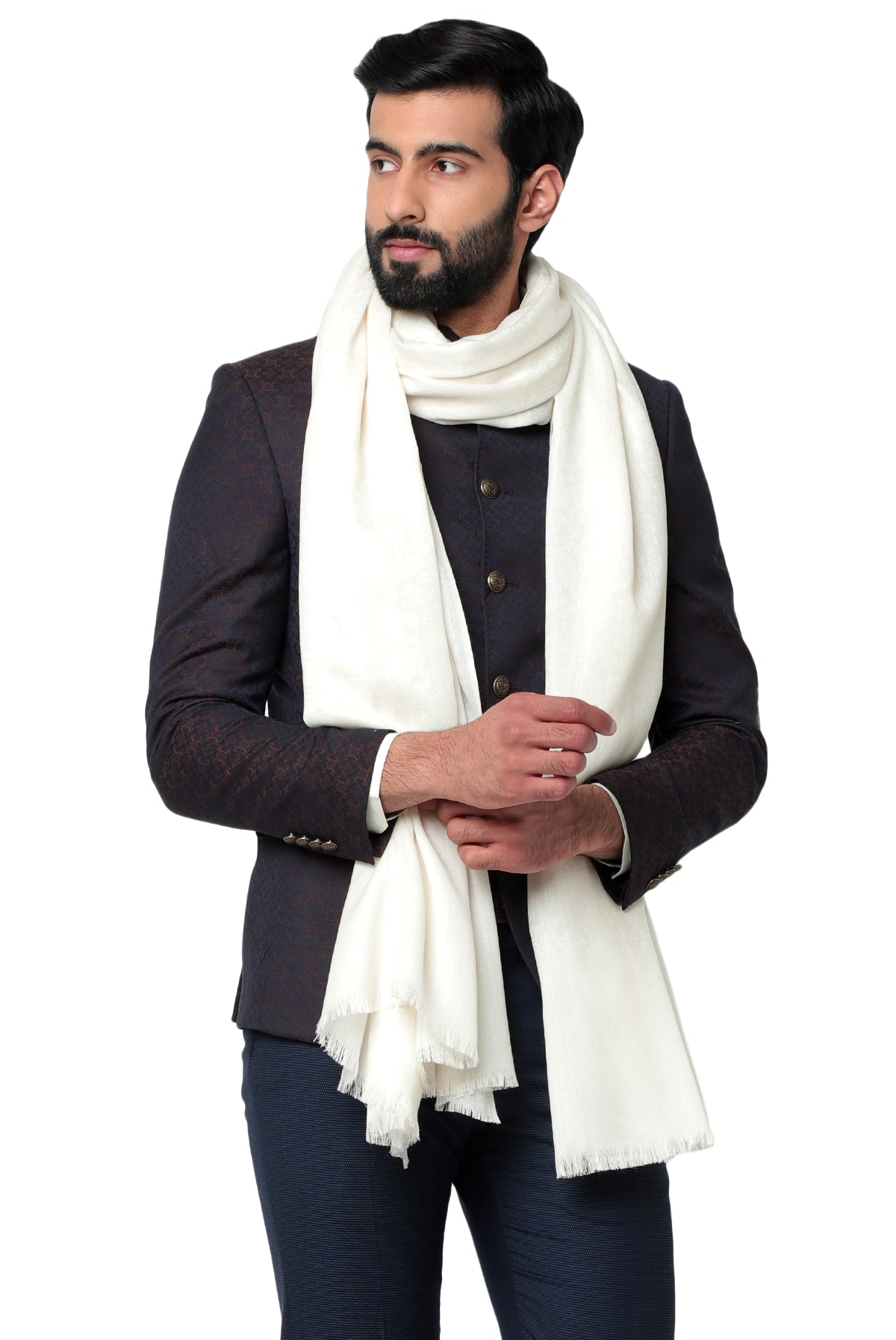 Men's Plain Self Design Shawl