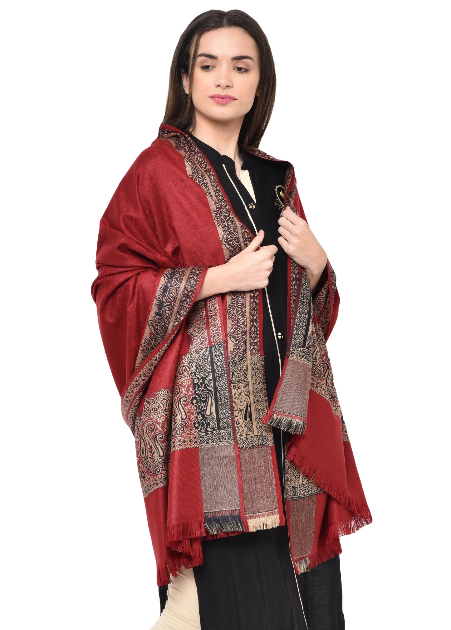 Women's Kashmiri Wool Self Design Shawl