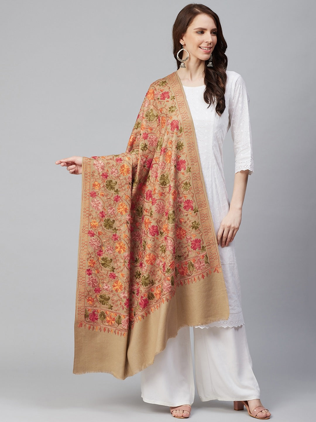 Women Aari Embroidered Shawl