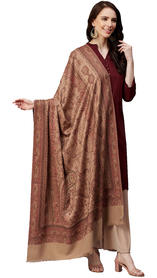 Women's Acro Wool Blend Woven Kashmiri Shawls