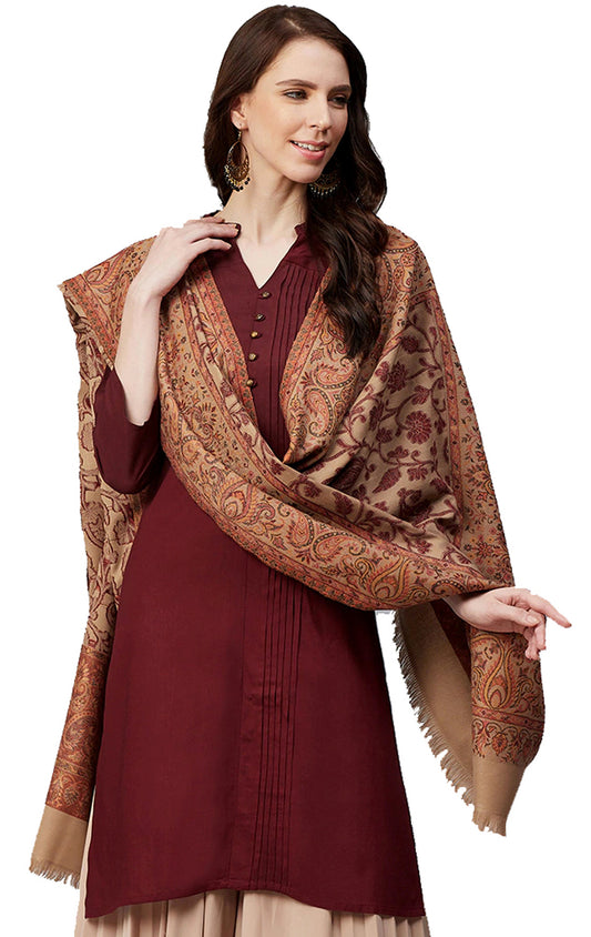 Women's Acro Wool Blend Woven Kashmiri Shawls