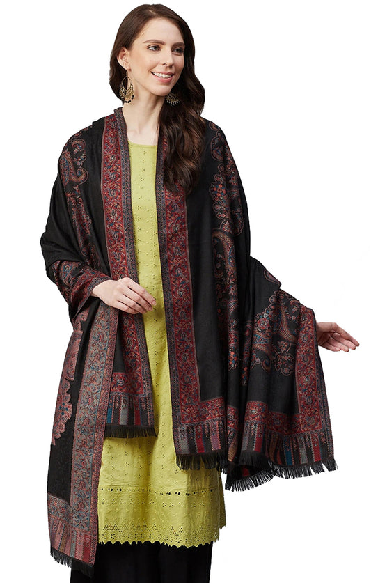 Women's Acro Wool Blend Woven Kashmiri Shawls