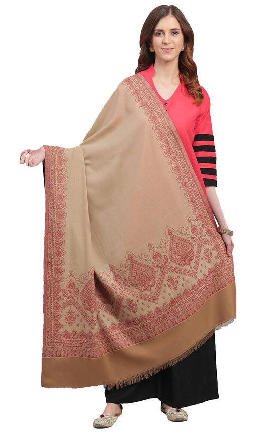 Weavers Villa Women's Acro Wool Blend Woven Kashmiri Shawls