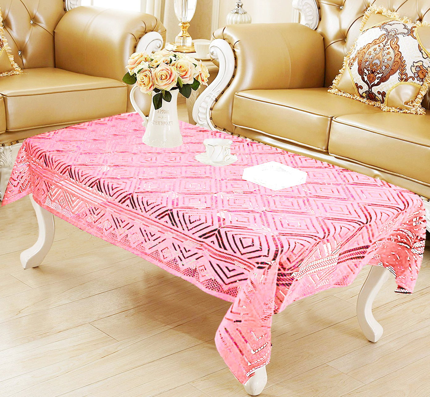 Weavers Villa Cotton Net 4 Seater Center Table Cover (40 X 60 Inches)