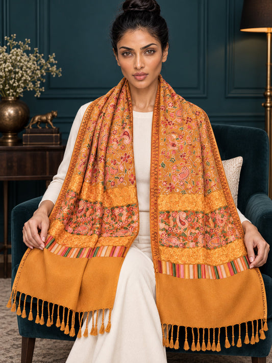WV-111-MUSTARD | Woven stole | Elegant drape 1