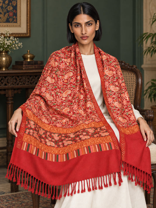 WV-111-RED | Woven stole | Elegant drape 1