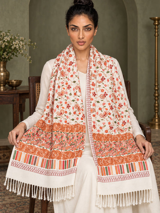 WV-111-WHITE | Woven stole | Elegant drape 1