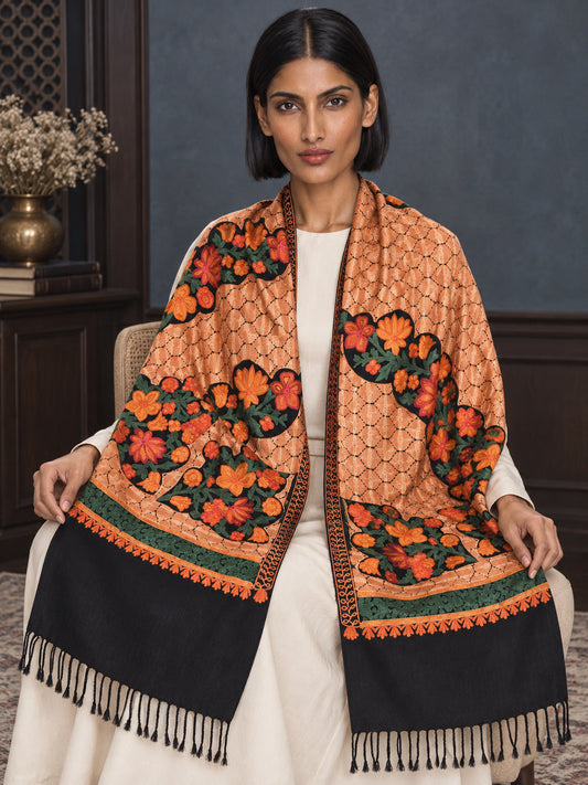WV-112-BLACK | Woven stole | Elegant drape 1