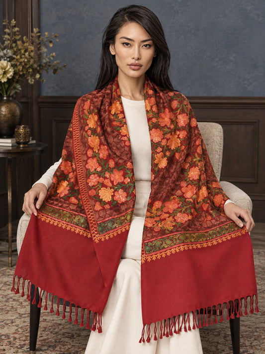 WV-112-MAROON | Woven stole | Elegant drape 1