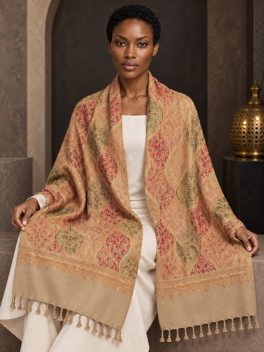 WV-124-BEIGE | Woven stole | Elegant drape 1