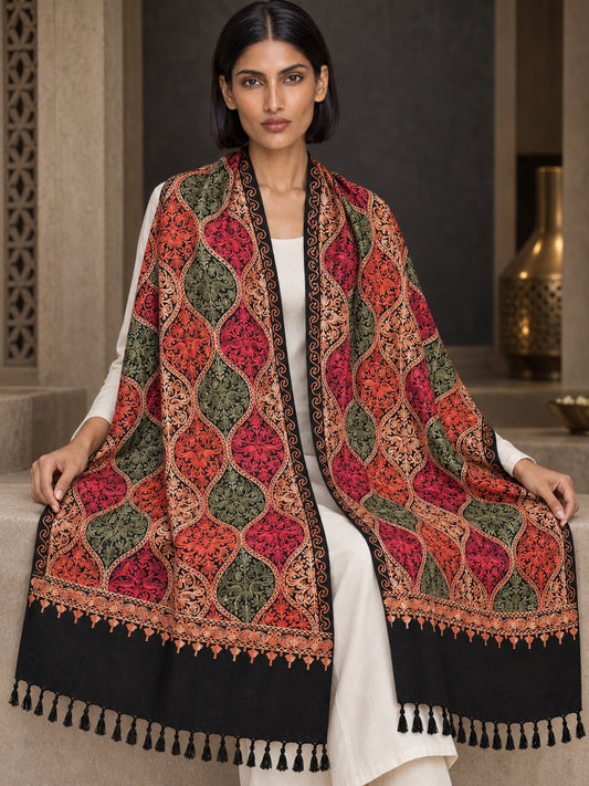 WV-124-BLACK | Woven stole | Elegant drape 1