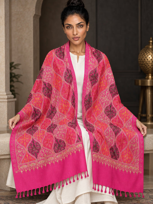WV-124-PINK | Woven stole | Elegant drape 1