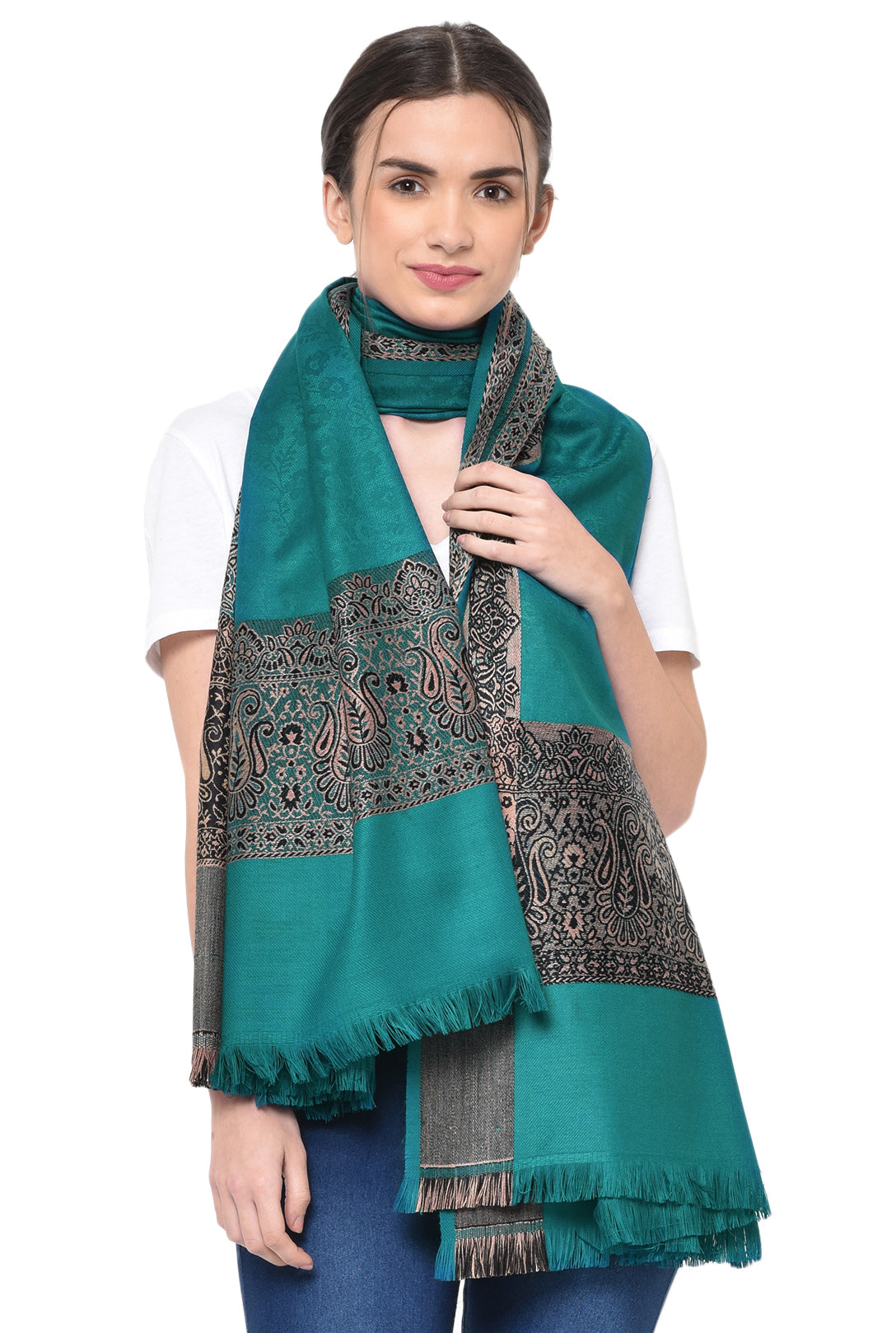 Women's Kashmiri Wool Self Design Shawl