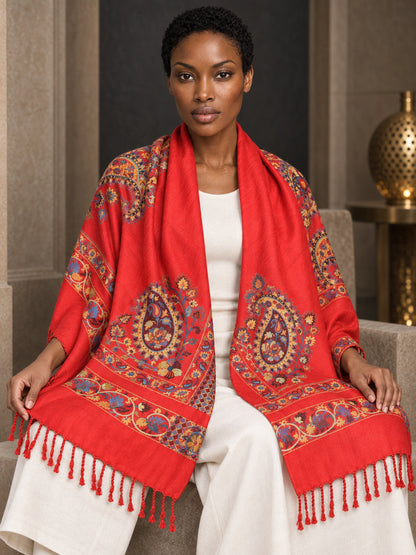 WV-610-RED | Woven stole | Elegant drape 1