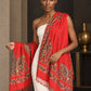 WV-610-RED | Woven stole | Elegant drape 2