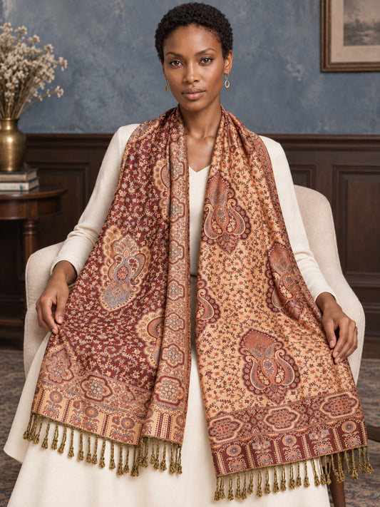 WV-651-MAROON | Woven stole | Elegant drape 1