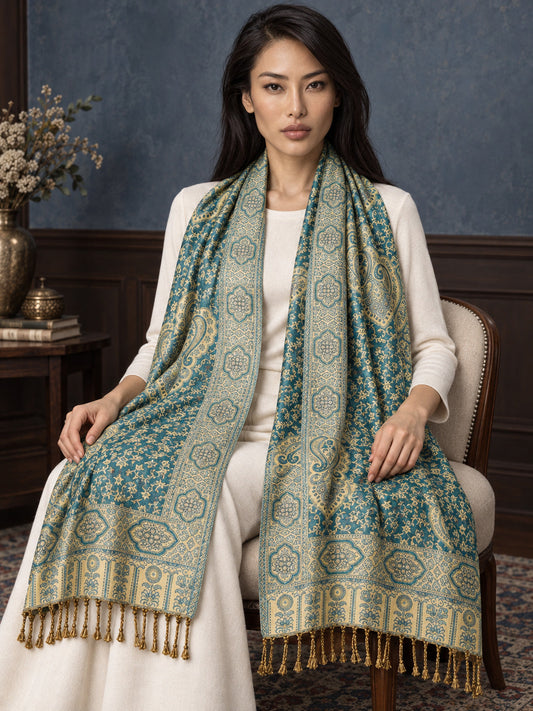 WV-651-NEWGREEN | Woven stole | Elegant drape 1