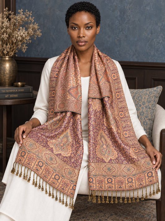 WV-651-PURPLE | Woven stole | Elegant drape 1