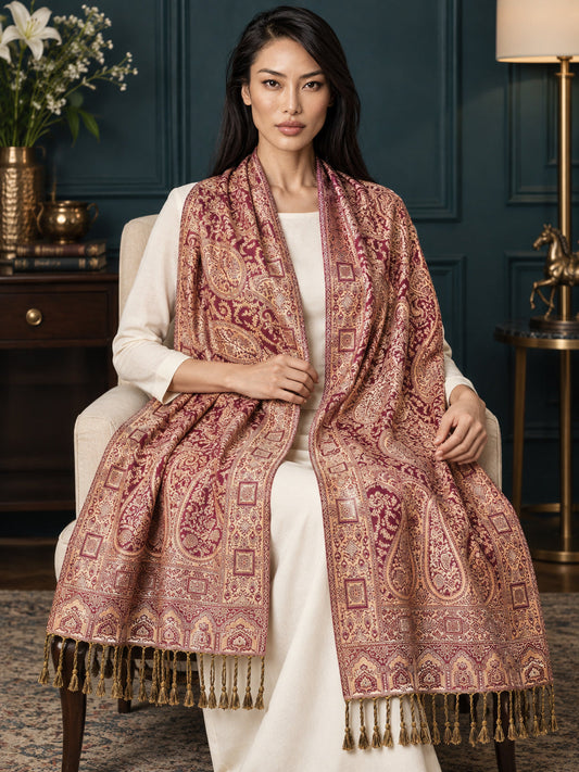 WV-654-PINK | Woven stole | Elegant drape 1